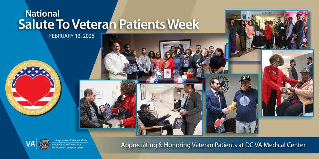 Graphic for National Salute to Veteran Patients Week with multiple photos of people.