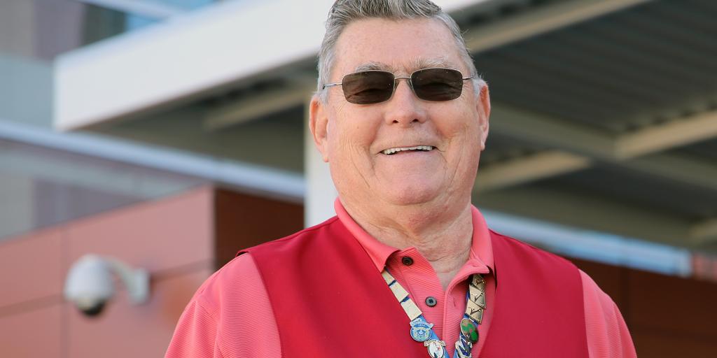 John Istle, CDCE Red Coat Ambassador Program Volunteer, who surpassed5,000 hours of voluntary service with the VA Southern Nevada Healthcare System.