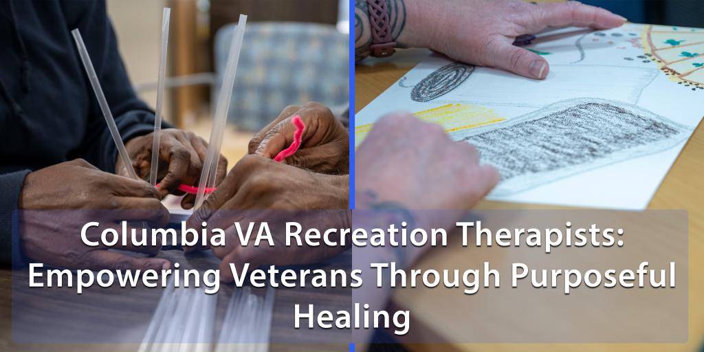 Two images of people participating in recreation therapy.