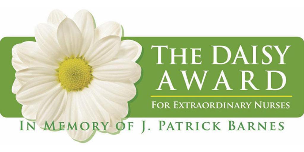 The Daisy Award logo with white daisy and green background.