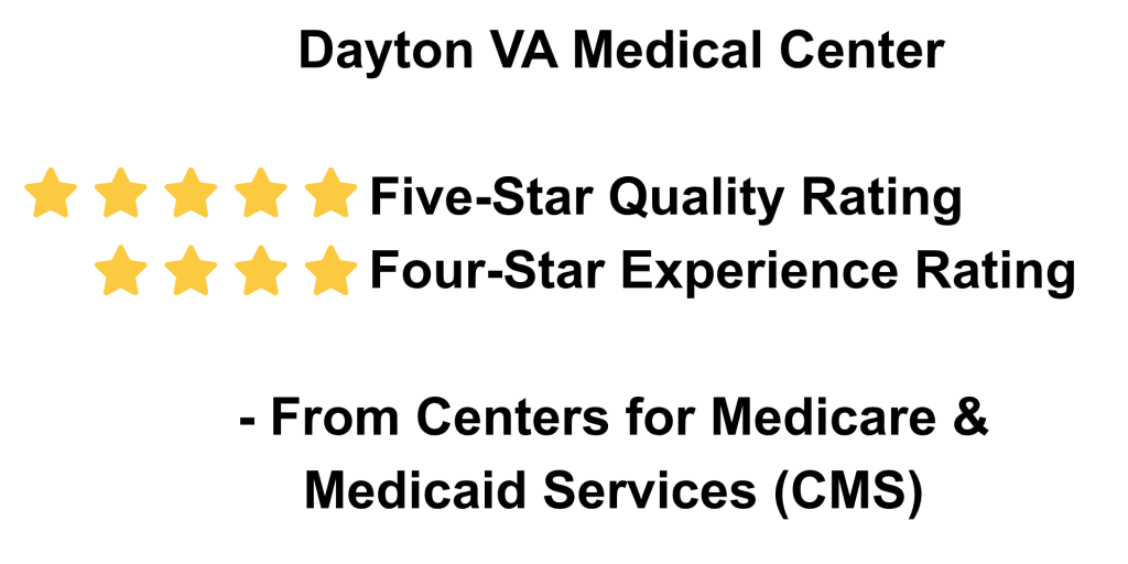 Dayton VA Medical Center: Five-star quality and four-star experience ratings from CMS.
