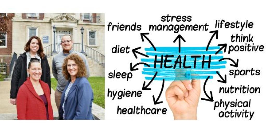 Graphic of people and mind map with "Health" at the center.