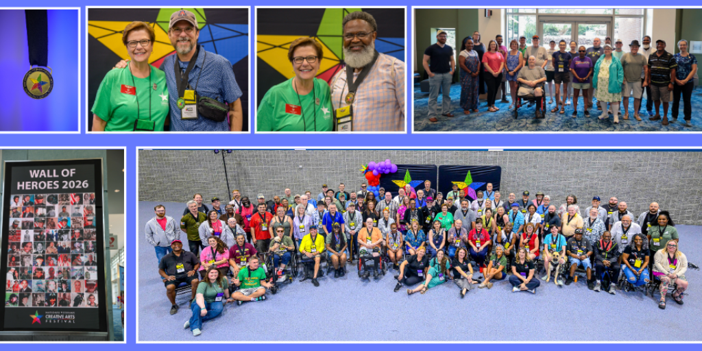 Collage of photos showing individuals and groups at an event.