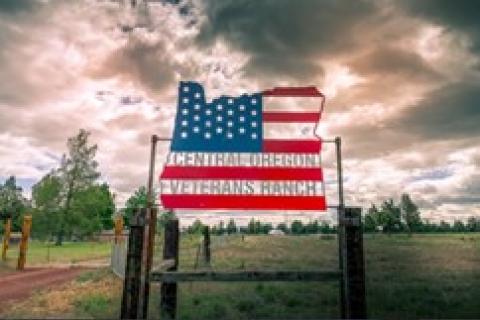 Steel sign at Vet Ranch