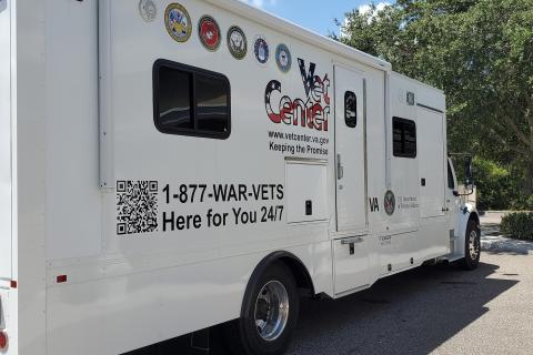 The Clearwater Mobile Vet Center passenger side view