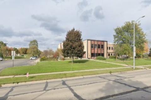 Orange building on Washington Avenue