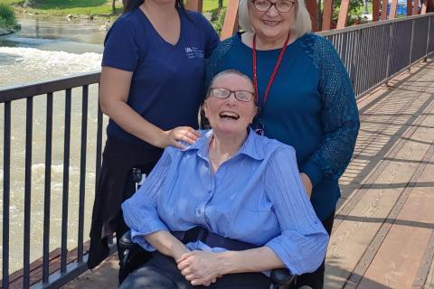 Medical Foster Home Coordinator Amie Panicacci, Caregiver Charlotte with veteran Sheila