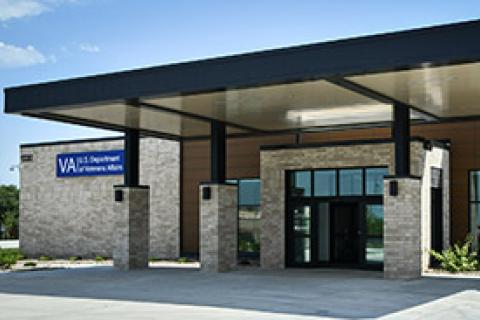 Front view of Sarpy County VA Clinic (formerly Bellevue VA Clinic)