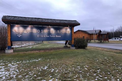 The front entrance of the Eielson AFB AFRC  
