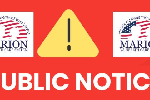 Marion VA Logos with statement of public notice
