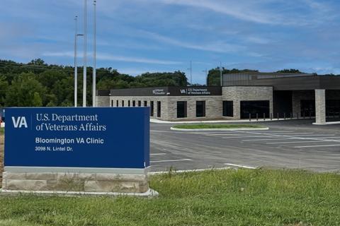 VA clinic with blue sky