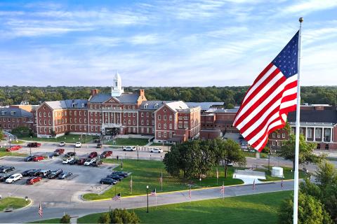 Dole VA medical center using a drone from the southeast