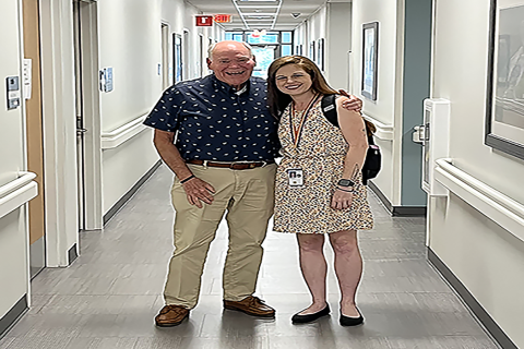Air Force Veteran Ron Davis stands alongside Birmingham VA Dietitian Stephanie Eddy