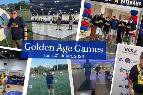 Collage of photos from Golden Age Games, June 27 - July 2, 2019.