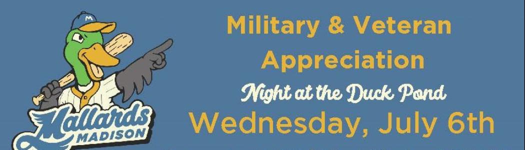 Military & Veterans Appreciation Night at the Duck Pond