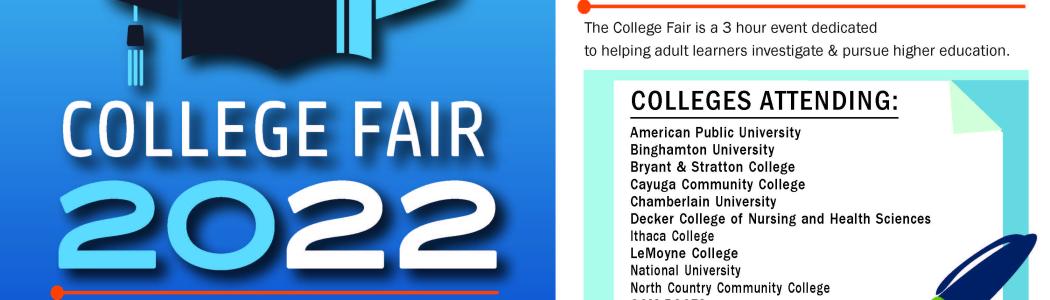 July 14 college fair event flyer