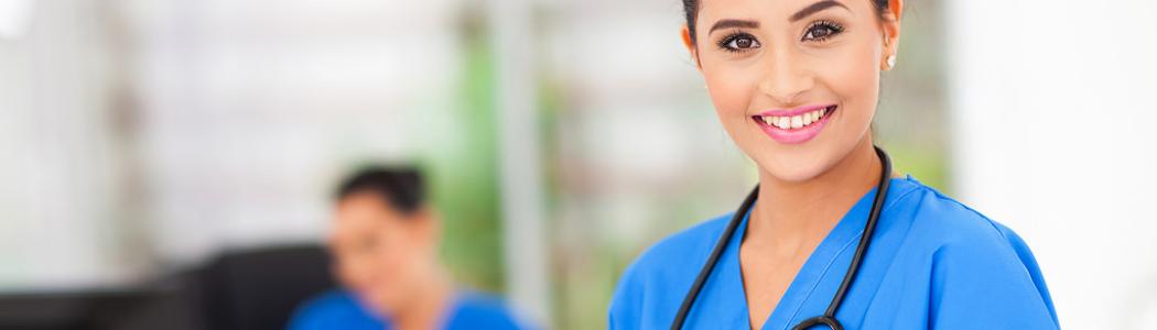 Female nurse in scrubs