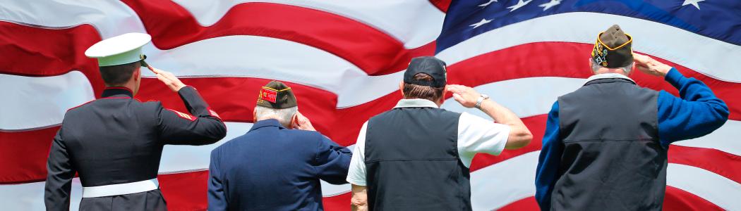 Veterans saluting