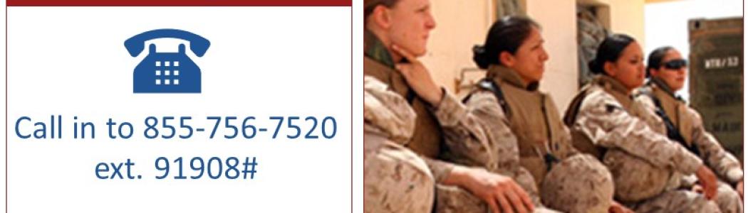 Flyer: Call 1-855-756-7520 ext. 91908# to join Women Veterans in Massachusetts and Rhode Island for a Veteran Town Hall teleconference to learn about Women Veterans' Health services offered by VA in the region. 