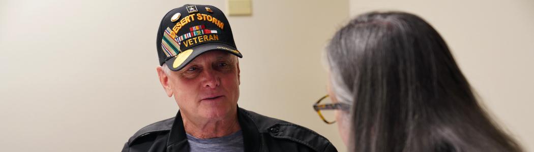 Veteran speaking with a VA nurse