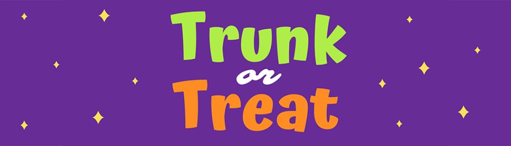 Trunk or treat on purple background