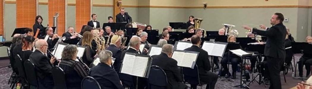 Concert band performing