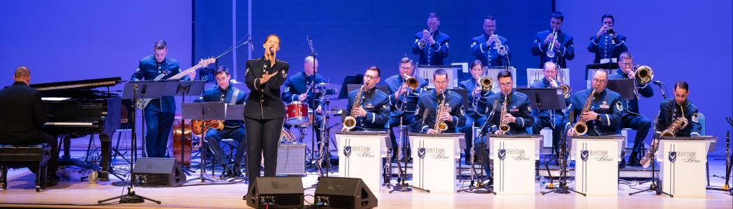 Rhythm in Blue U.S. Air Force band performing live.