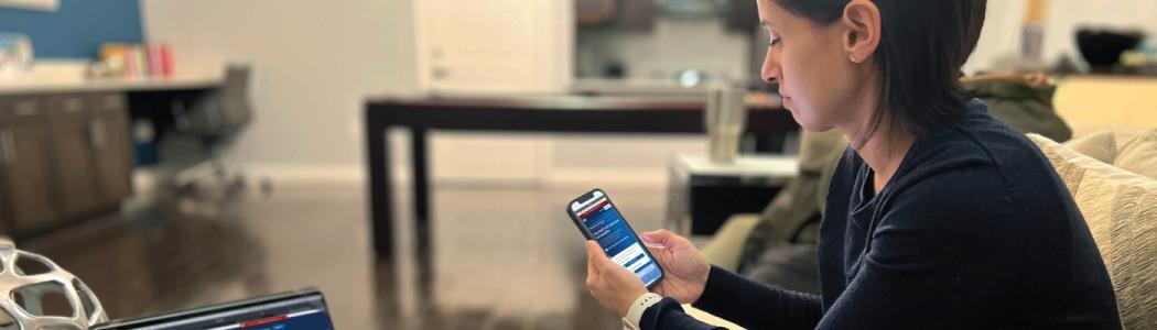 Veteran using mobile device