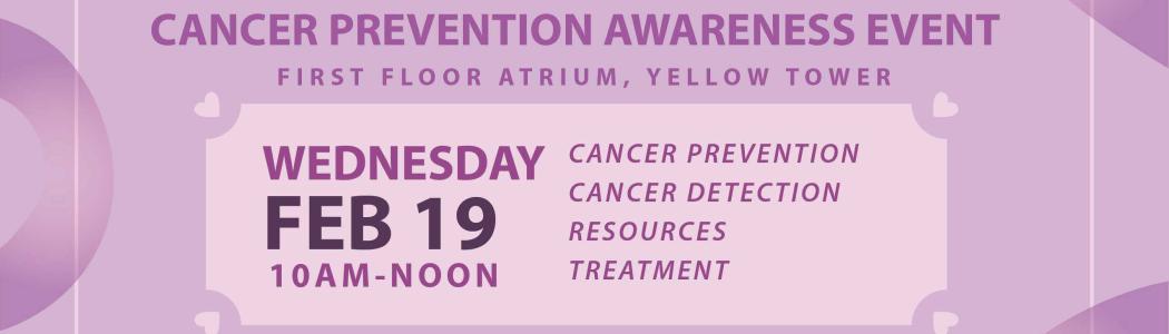 Ribbon for cancer prevention event on Feb. 19 at 10 a.m.