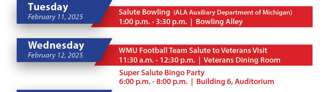 Throughout the week of February 9th - 15th, VA Staff and Leadership will be celebrating Veterans with various activities and events.