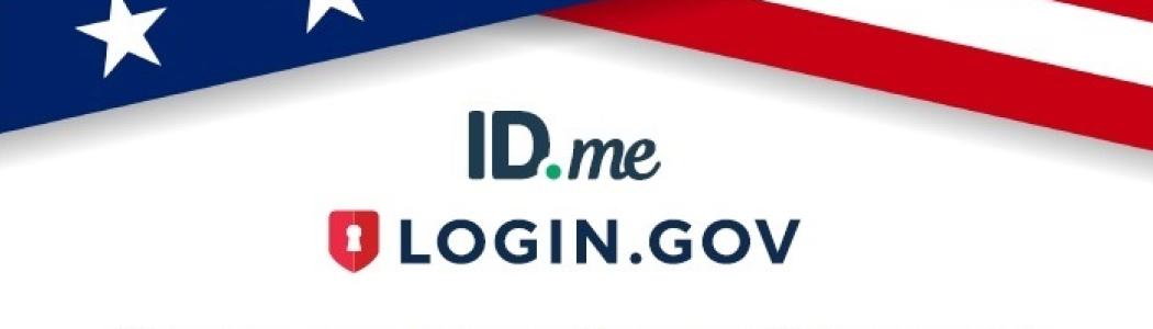 ID.me and Login.gov creation assistance flyer to secure online access.