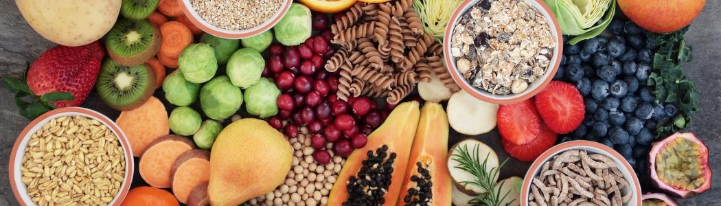 Variety of healthy foods pictured together