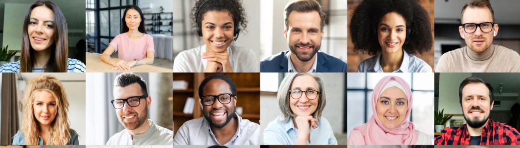 A collection of head and shoulder shots of many people.