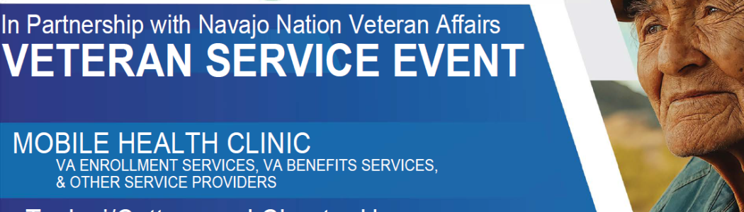Northern Arizona VA is hosting a Veterans Services Event at the Tselani/Cottonwood Chapter House on Tuesday, August 26, 2025.