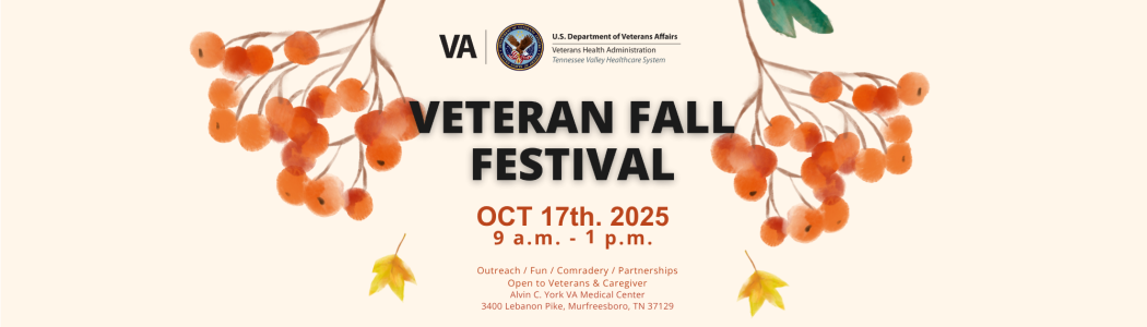 Graphic inviting Veterans and their families to attend the Veteran Fall Fest on Oct. 17, 2025.