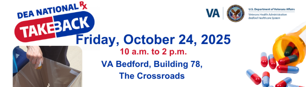 Info about the upcoming D.E.A. drug take back. Friday, October 24th from 10 a.m. until 2 p.m. The Crossroads of building 78 (basement).