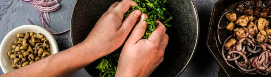 hands making a meal