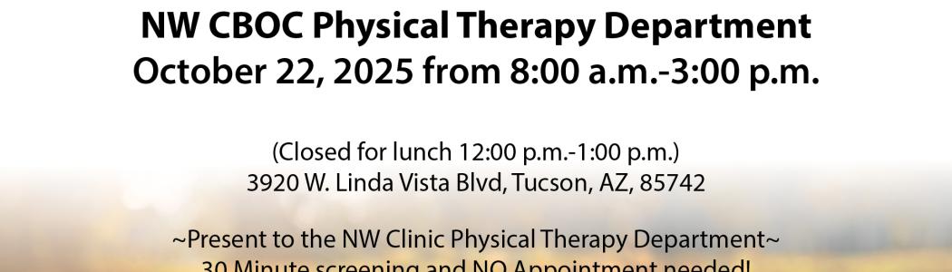 Fall Prevention clinic on Oct. 22 from 8:00 a.m. to 3:00 p.m. 