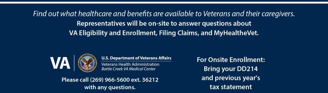 Fine out what healthcare and benefits are available to Veterans and their caregivers. Representatives will be on-site to answer questions