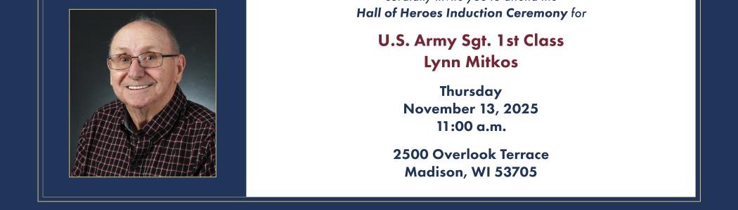 Hall of Heroes Induction for Sgt. 1st Class Lynn Mitkos