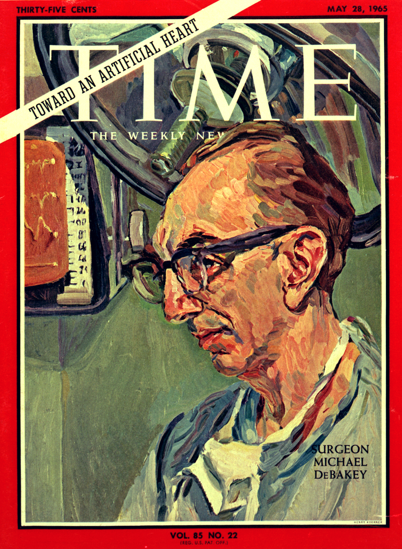 Dr. Michael E. DeBakey on the cover of Time Magazine, May 28, 1965.