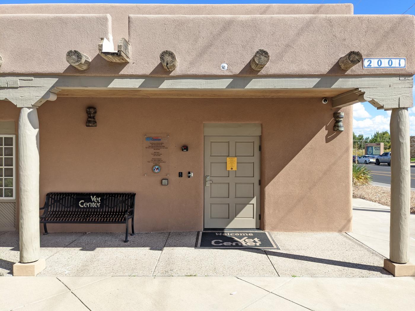Albuquerque Vet Center brown wooden front door