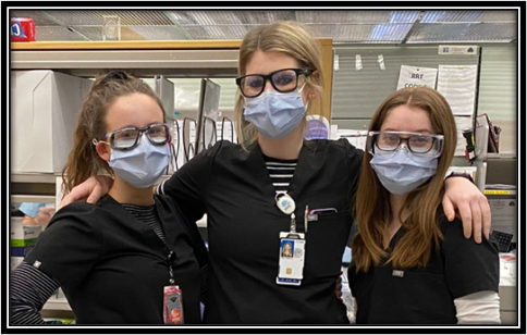 Three nurses pose for photo at Portland VA Medical Center