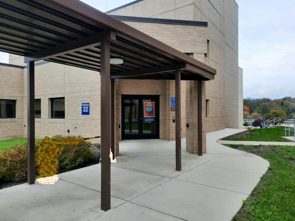 Entrance to building 32 at the James E Van Zandt VAMC