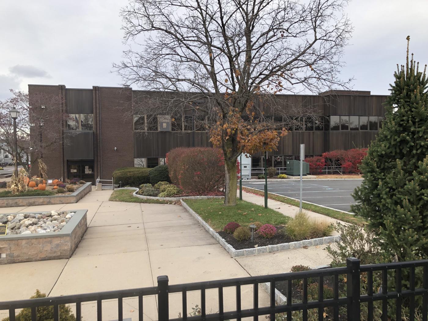 Clarkstown town hall sidewalk entrance