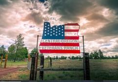 Steel sign at Vet Ranch