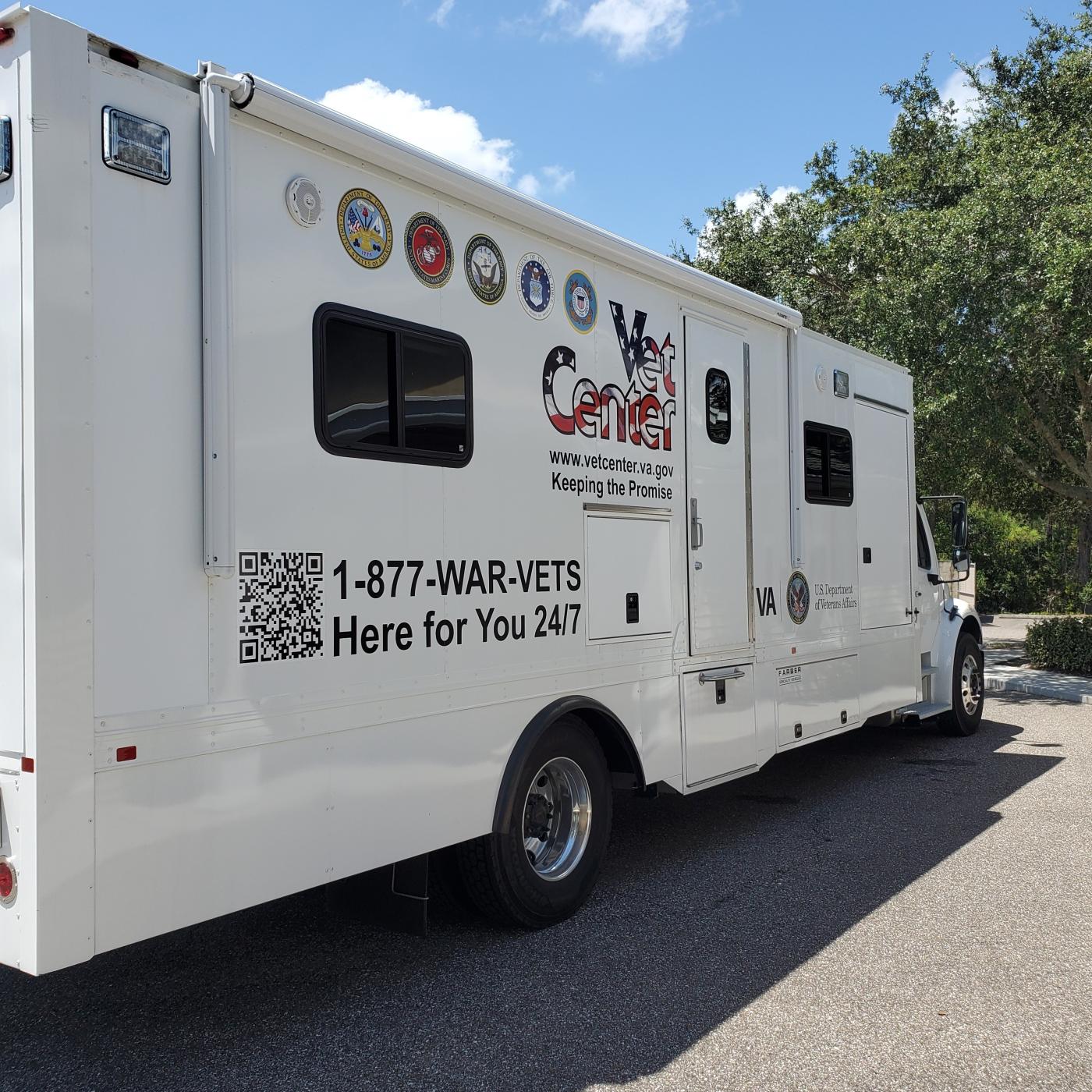 The Clearwater Mobile Vet Center passenger side view
