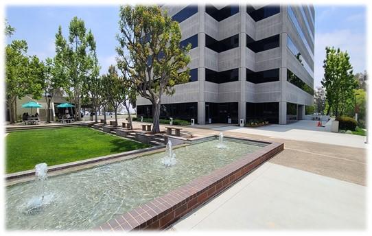 ELA Vet Center building with fountain and grass area