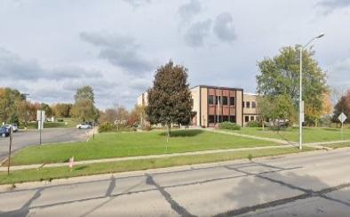 Orange building on Washington Avenue