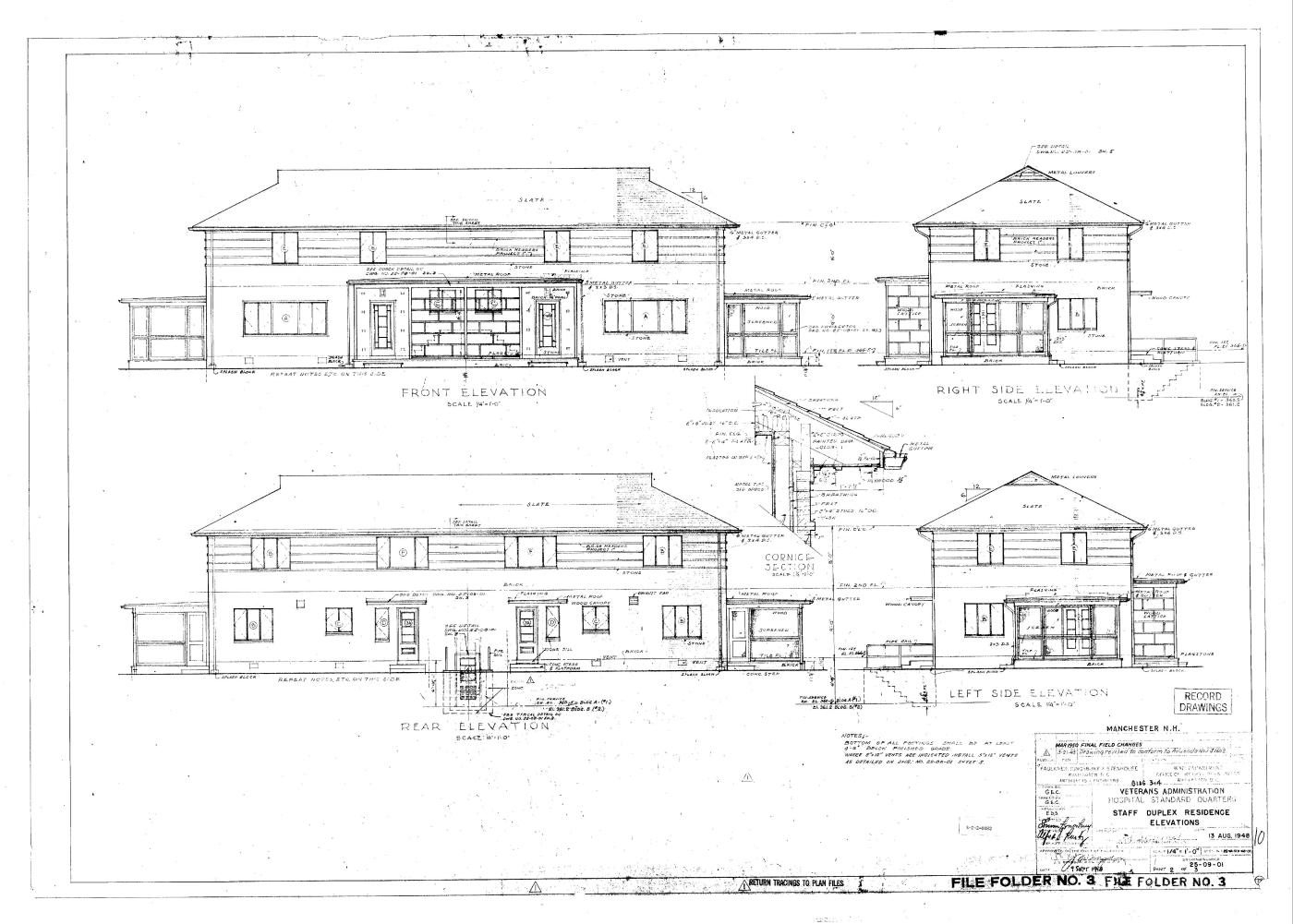 Staff Quarters Architectural Drawing 1948